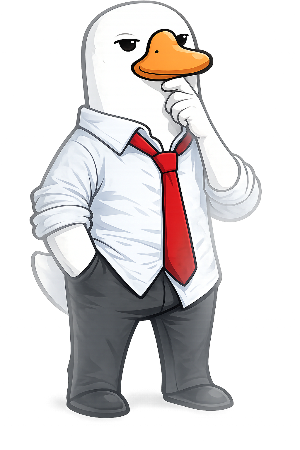 Duck character with winter hat illustration